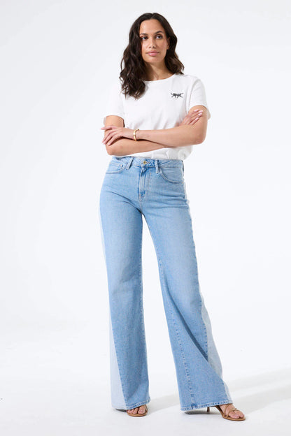 Celia Flair Wide Leg Jeans (Light Wash)