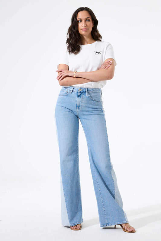 Celia Flair Wide Leg Jeans (Light Wash)
