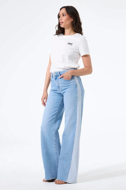 Celia Flair Wide Leg Jeans (Light Wash)
