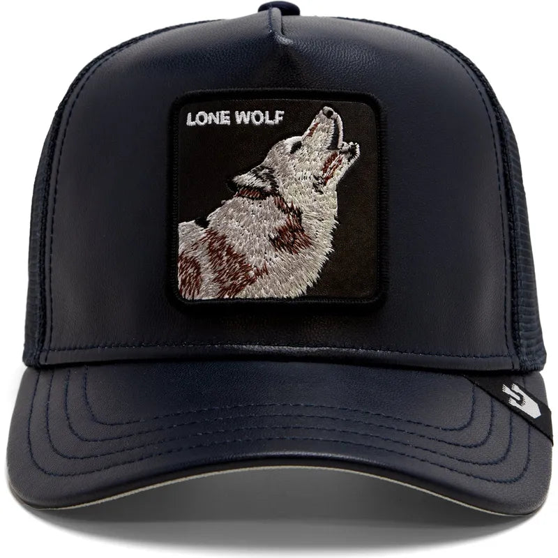 Goorin Bros The SLeather Wolf {Lone Wolf} (Navy)