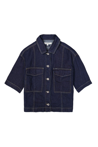 Denim Short Sleeve Jacket (Rinsed)