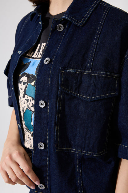 Denim Short Sleeve Jacket (Rinsed)