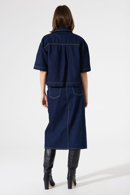 Denim Short Sleeve Jacket (Rinsed)