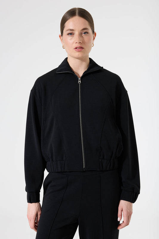 Stefania Zip Sweater (Black)