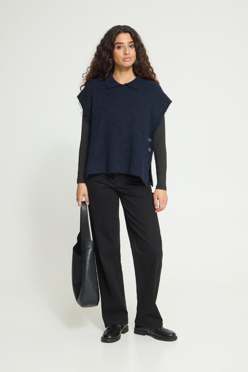 Iaylva Knit Poncho (Navy)