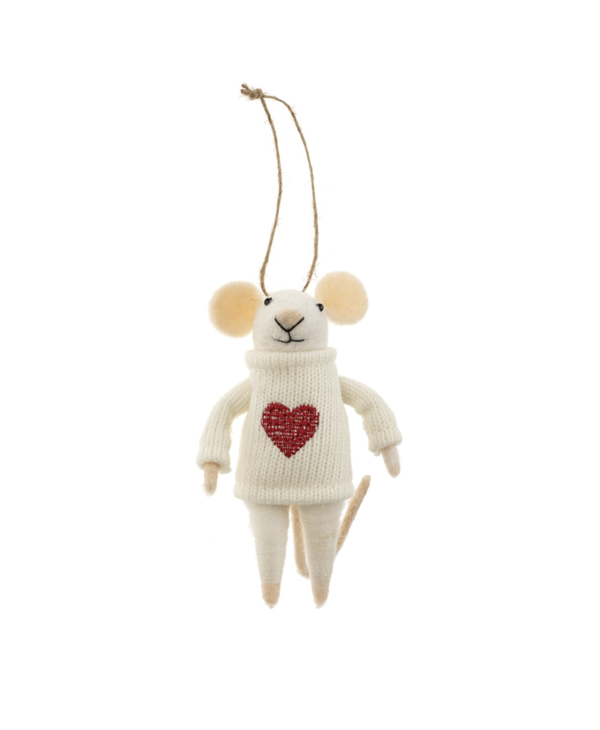 Wool Mouse - Happy Heart