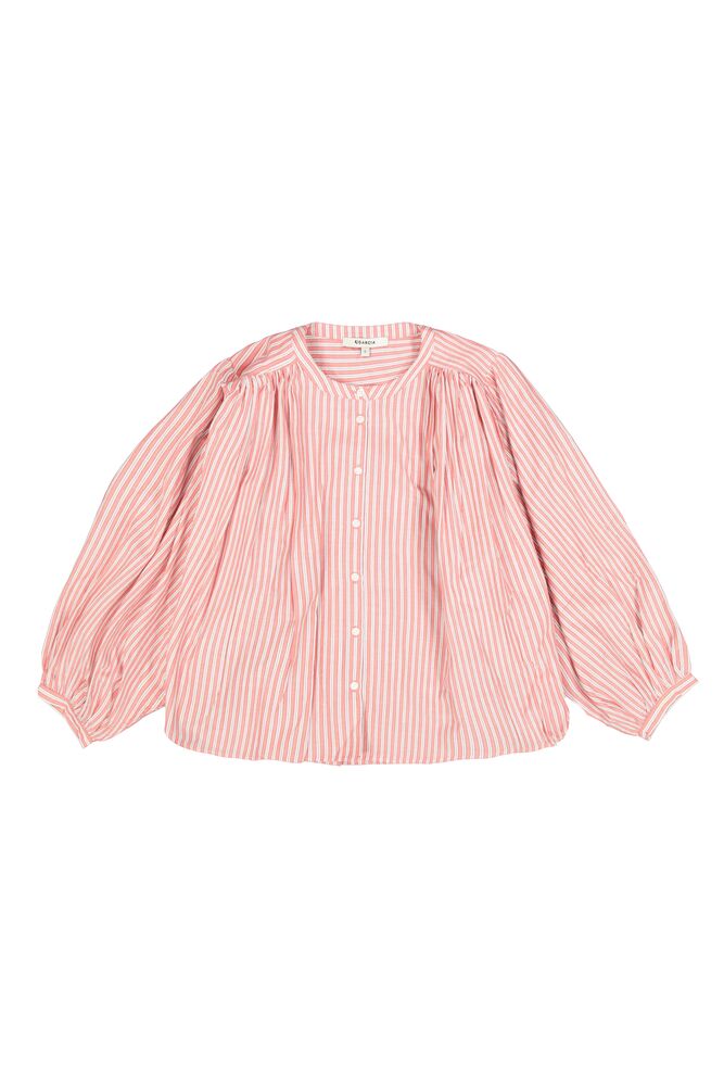 Annabelle Striped Blouse (Peach/White)