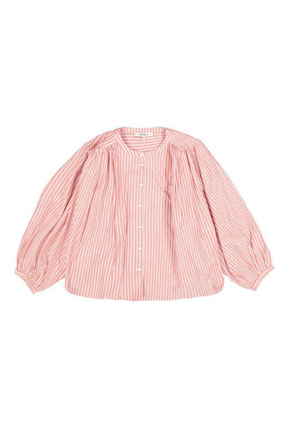 Annabelle Striped Blouse (Peach/White)
