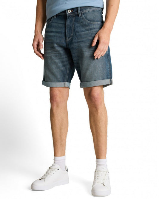 Tom Tailor Marvin Straight Shorts (Mid Blue Denim)