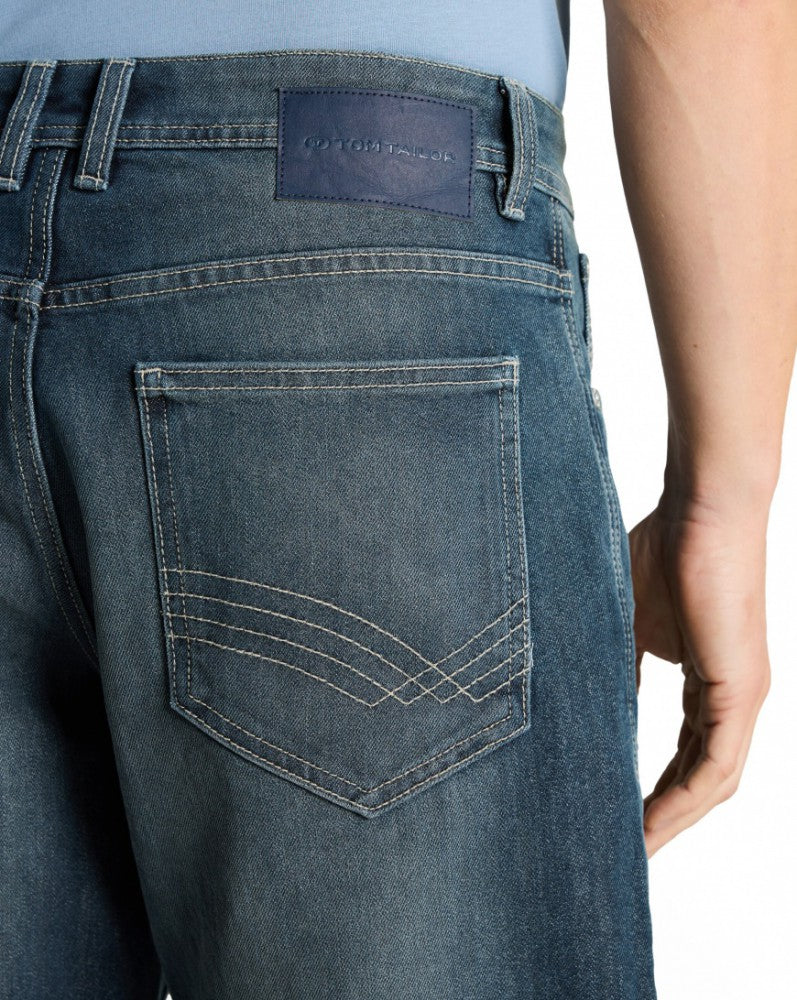 Tom Tailor Marvin Straight Shorts (Mid Blue Denim)