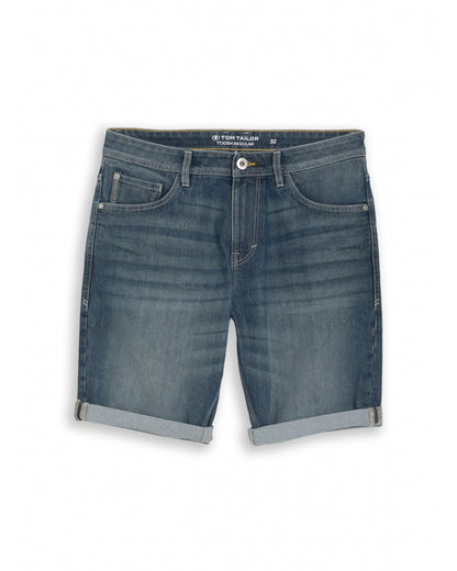 Tom Tailor Marvin Straight Shorts (Mid Blue Denim)