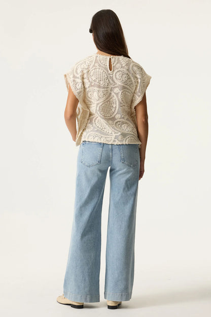 Garcia Ecru Crochet Top