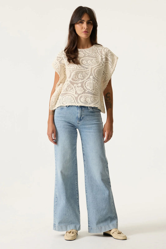 Garcia Ecru Crochet Top
