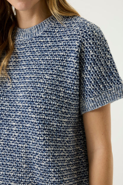 Chrissie Mixed Sweater (Blue/White)