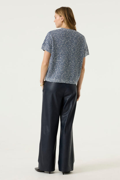 Chrissie Mixed Sweater (Blue/White)