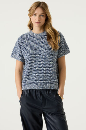 Chrissie Mixed Sweater (Blue/White)