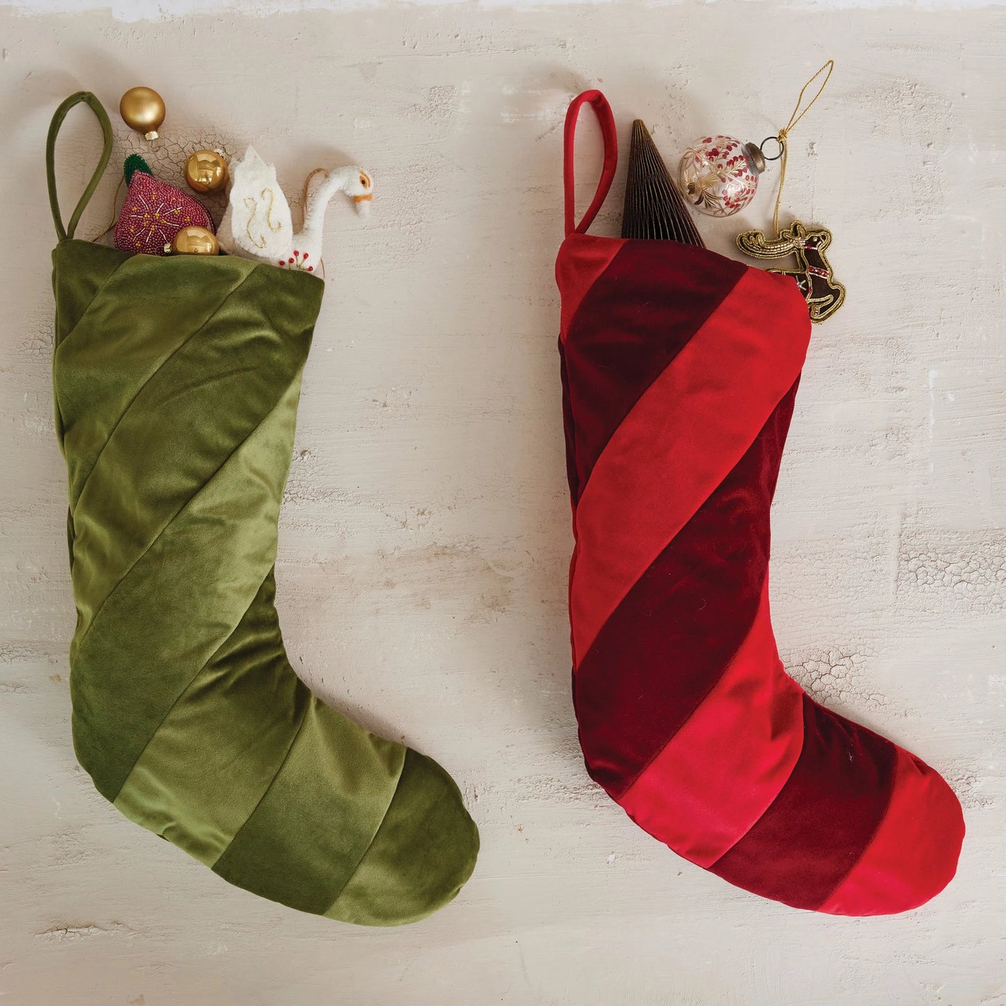 Velvet Christmas Stocking - Red