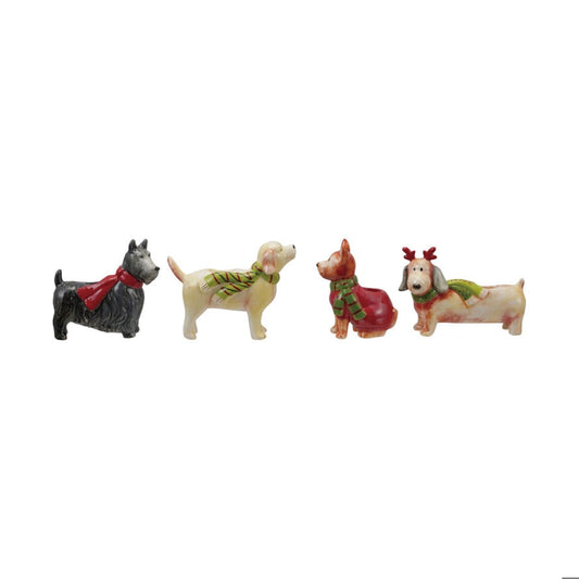 Dog-Shaped Stoneware Taper Holder (Assorted)