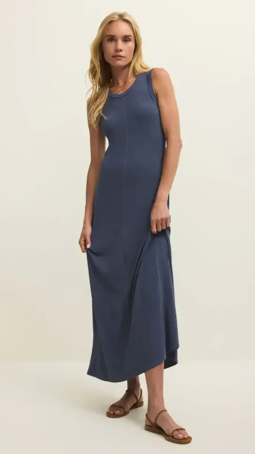 Linden Rib Maxi Dress (Indigo)