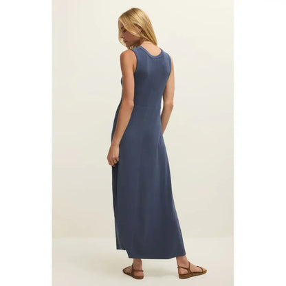 Linden Rib Maxi Dress (Indigo)